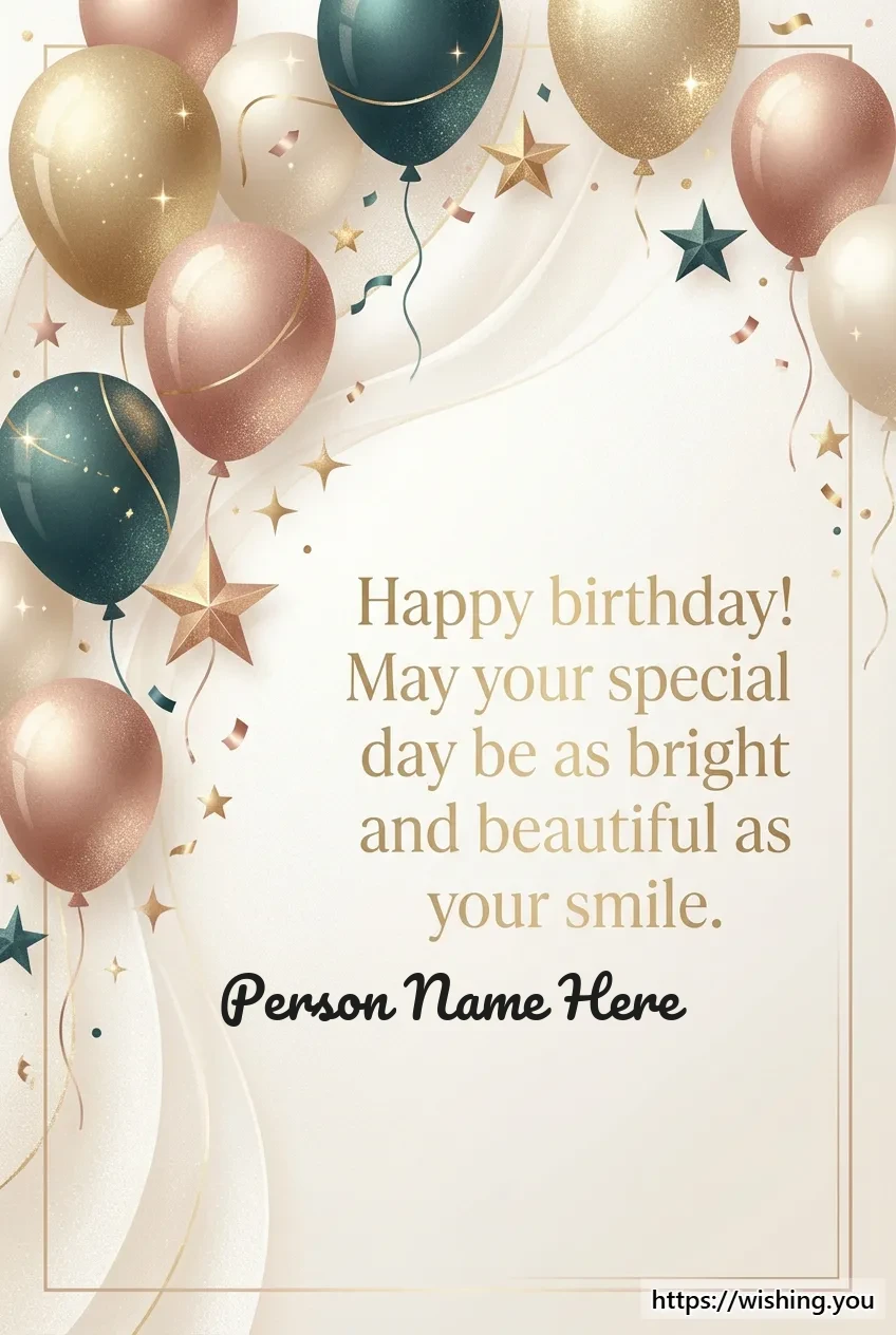 Happy birthday! May your special day be as bright and beautiful as your smile.